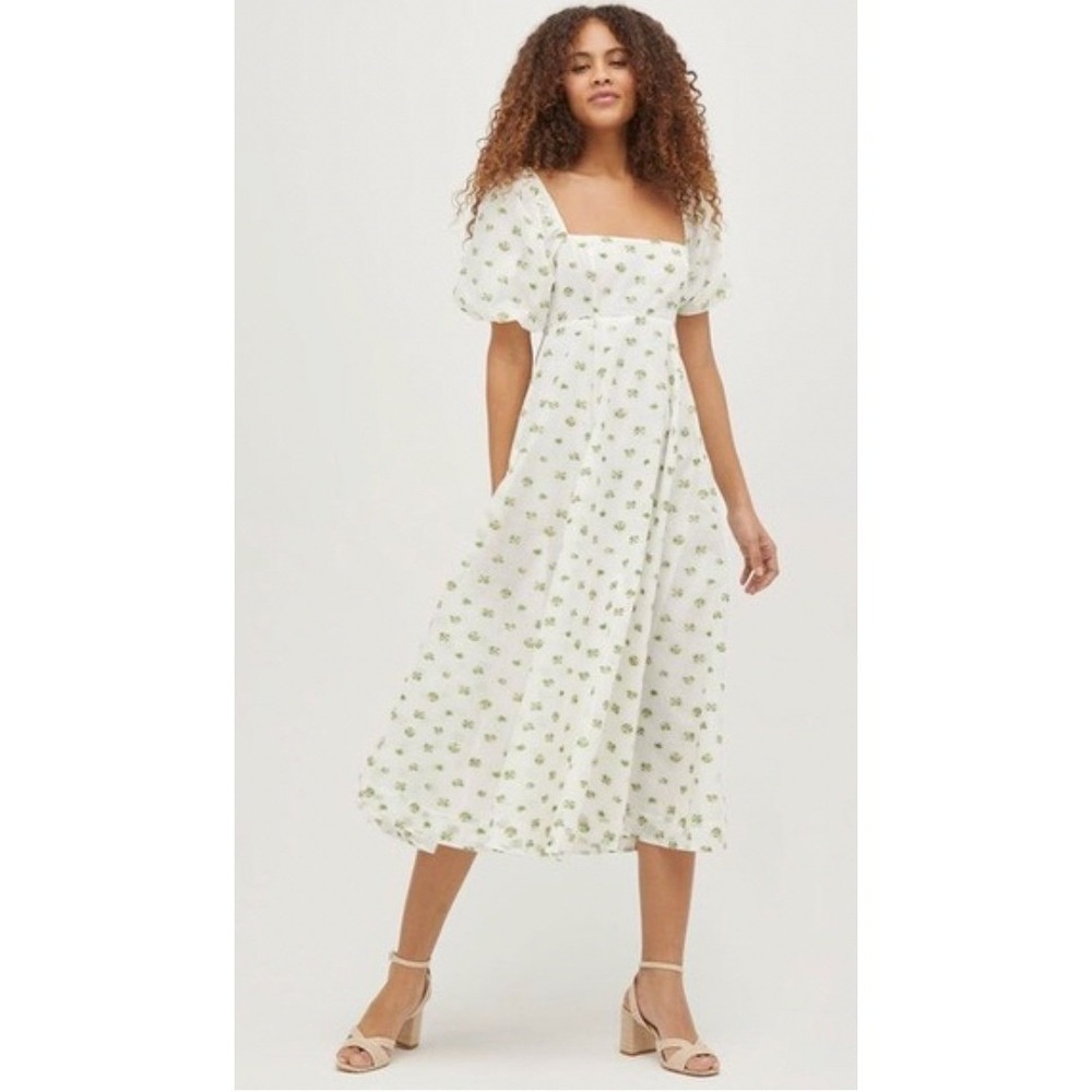 Hill House Home The Collector's Edition Matilda Dress White Olive Coral S NWT